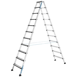ZARGES Stehleiter beidseitig Comfortstep B silber 2x 11 Stufen, H: 299,0 cm