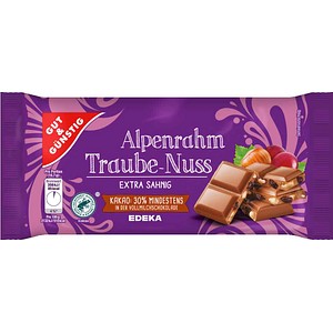 GUT&GÜNSTIG Alpenrahm Traube Nuss Schokolade 100,0 g, 1 St.