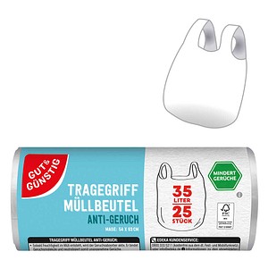 GUT&GÜNSTIG Müllbeutel ANTI-GERUCH 35,0 l transparent, 25 St.