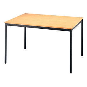 HAMMERBACHER Mehrzwecktisch buche rechteckig, Vierkantrohr schwarz, 120,0 x 80,0 x 72,0 cm