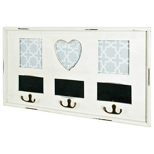 HAKU Möbel Wandgarderobe 28317 weiß Holz 3 Haken 49,0 x 26,0 cm, 1 St.