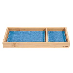 SIGEL Schreibtisch-Organizer Eyestyle hellblau/dunkelgrau Bambus 2 Fächer 24,5 x 10,9 x 2,5 cm