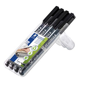 STAEDTLER Lumocolor Folienstifte schwarz 0,6 mm permanent, 4 St.