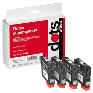 dots  schwarz, cyan, magenta, gelb Druckerpatronen kompatibel zu EPSON T1636XL, 4er-Set