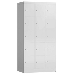 ClassiX Schließfachschrank lichtgrau X-520530, 15 Schließfächer 87,0 x 50,0 x 180,0 cm