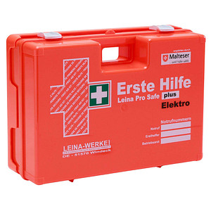 LEINA-WERKE Erste-Hilfe-Koffer Pro Safe plus Elektro DIN 13169 + Erweiterung orange