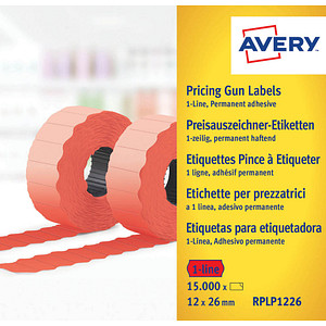AVERY Zweckform Preisetiketten leuchtrot permanent 26,0 x 12,0 mm, 10 Rollen