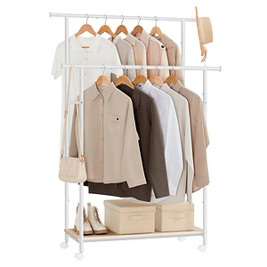 SONGMICS Rollgarderobe weiß Metall 98,5 x 156,8 cm, 1 St.