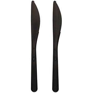 circulware RESBONSIBLES Mehrweg-Messer, Kunststoff schwarz, 50 St.