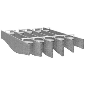 HAMMERBACHER Akustikpaneele Decke Baffeln Sinuswelle, grau je 150,0 x je 25,0 cm, 6 St.
