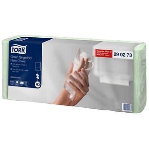 TORK Papierhandtücher 290273 H3 Advanced C&C Zick-Zack-Falzung 2-lagig grün, 3.750 Tücher