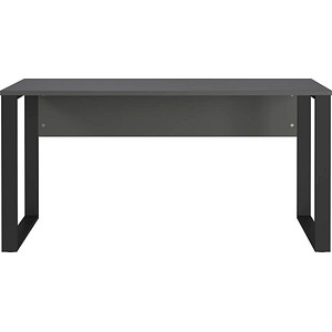 GERMANIA Adrano Schreibtisch grafit rechteckig, O-Fuß-Gestell schwarz 150,0 x 60,0 cm