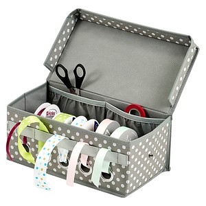 Zeller Geschenkband-Organizer grau/weiß 29,0 x 15,0 x 12,0 cm, 1 St.