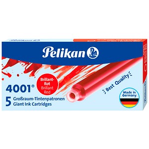 Pelikan Tintenpatronen für Füller 4001 brillant-rot, 5 St.