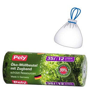 Pely Müllbeutel 35,0 l grün, 12 St.