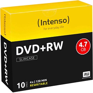 10 Intenso DVD+RW 4,7 GB wiederbeschreibbar