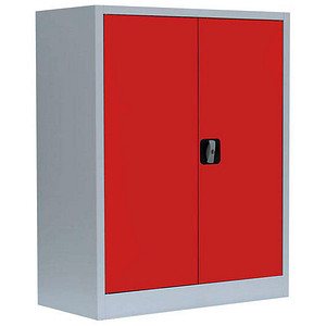 LÜLLMANN Stahlschrank 530314 feuerrot, lichtgrau 2 Fachböden 80,0 x 38,3 x 100,0 cm, aufgebaut, 1 St.