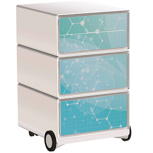 PAPERFLOW easyBox Business Rollcontainer weiß, bunt 62199 4 Auszüge 39,0 x 43,6 x 64,2 cm