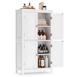 VASAGLE Badschrank weiß 60,0 x 30,0 x 110,0 cm
