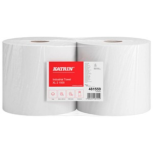 KATRIN Putztuchrollen XL 2-lagig weiß, 2 Rollen