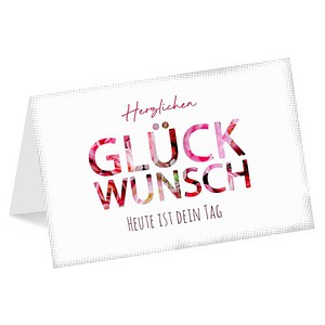 LUMA Geburtstagskarte Herzlichen GLÜCKWUNSCH LU2464 DIN B6, 1 St.
