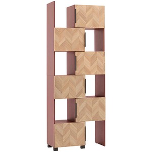 MÖBELPARTNER Regalschrank Piazza, 160383 mauve 46,9 - 78,0 x 34,7 x 203,2 cm, 1 St.