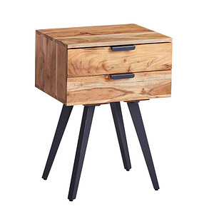 WOHNLING Nachttisch rechteckig Massivholz akazie 47,0 x 35,0 x 65,0 cm, 1 St.