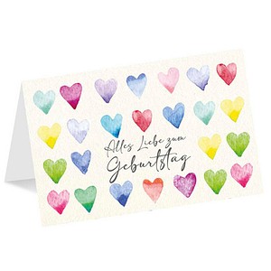 LUMA Geburtstagskarte Bunte Herzen LU2695 DIN B6, 1 St.