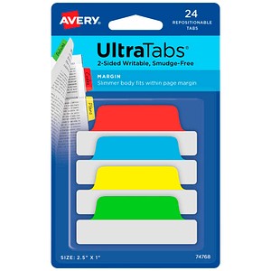 AVERY Zweckform UltraTabs Schmal Haftmarker farbsortiert 24 Blatt
