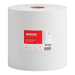 KATRIN Putztuchrolle Basic XXL 3 1000 3-lagig weiß, 1000 Blätter, 1 Rolle
