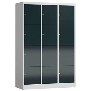 ClassiX Schließfachschrank anthrazit, lichtgrau X-523438, 12 Schließfächer 118,5 x 50,0 x 180,0 cm