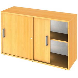 HAMMERBACHER Schiebetürenschrank Haziender, V1752S/6/6/SG buche 1 Fachboden 120,0 x 40,0 x 74,8 cm