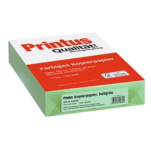 Printus Kopierpapier Color hellgrün DIN A4 80 g/qm 500 Blatt Printus Kopierpapier Color hellgrün DIN A4 80 g/qm 500 Blatt