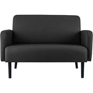 PAPERFLOW 2-Sitzer Sofa LISBOA schwarz Kunstleder