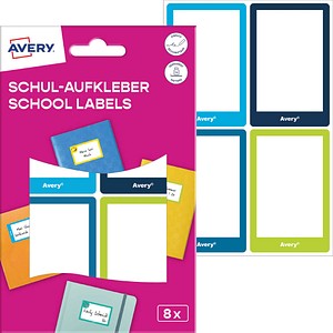 AVERY Zweckform Schuletiketten Rahmen, farblich sortiert, 8 Etiketten