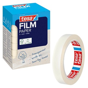 tesa PAPER Klebefilm transparent 19,0 mm x 66,0 m 8 St.