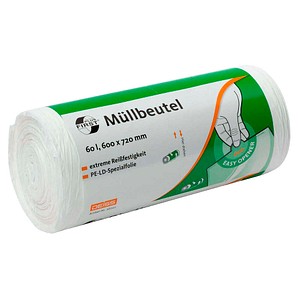 DEISS Müllbeutel FIRST PLUS® 60,0 l transparent 12 µm, 50 St.