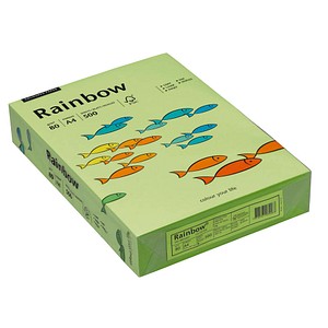 Rainbow Kopierpapier COLOURED PAPER leuchtend grün DIN A4 80 g/qm 500 Blatt Rainbow Kopierpapier COLOURED PAPER leuchtend grün DIN A4 80 g/qm 500 Blatt