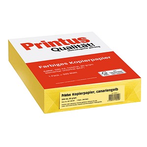 Printus Kopierpapier Color canariengelb DIN A4 80 g/qm 500 Blatt Printus Kopierpapier Color canariengelb DIN A4 80 g/qm 500 Blatt