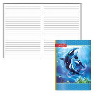 ROTH Schulheft Orcas Lineatur 51 liniert DIN A6 ohne Rand, 32 Blatt, 1 St.