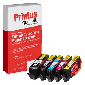 Printus  2x schwarz, cyan, magenta, gelb Druckerpatronen kompatibel zu Canon PGI-550 XL PGBK, CLI-551 XL BK/C/M/Y, 5er-Set