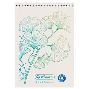 herlitz Notizblock Greenline Gingko DIN A7 kariert, 1 St.