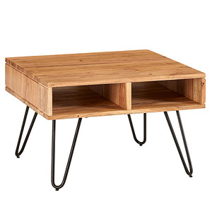 WOHNLING Couchtisch quadratisch Massivholz akazie 60,0 x 60,0 x 40,0 cm, 1 St.