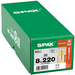 SPAX® Holzbauschrauben T40 Senkkopf WIROX 220mm  x 8 mm, 50 St.