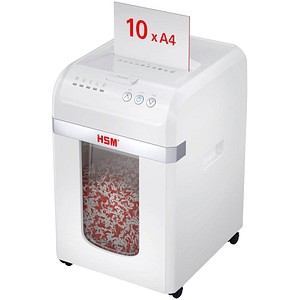 HSM shredstar Autofeed X200 Aktenvernichter mit Partikelschnitt P-4, 4 x 12 mm, bis 200 Blatt, weiß