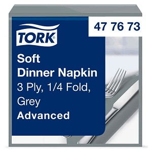 TORK Servietten Soft Dinner Advanced grau 3-lagig 39,0 x 39,5 cm, 100 St.
