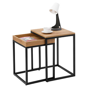 VASAGLE Beistelltische-Set rechteckig Spanplatte braun, 2 St.