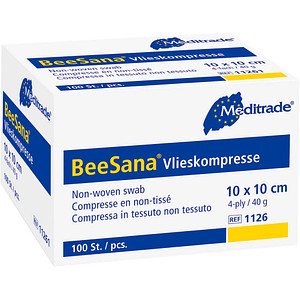 Meditrade® Vlies-Kompressen BeeSana® 1126 weiß 10,0 x 10,0 cm, 100 St.