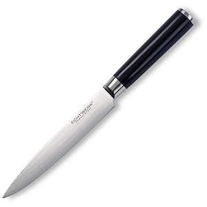 Echtwerk Tranchiermesser Damast silber, schwarz, Klinge: 18,0 cm, 1 St.