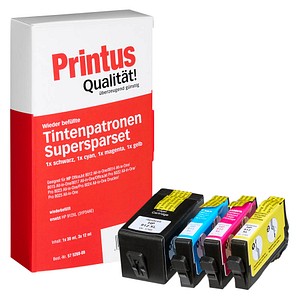 Printus  schwarz, cyan, magenta, gelb Druckerpatronen kompatibel zu HP 912XL (3YP34AE), 4er-Set